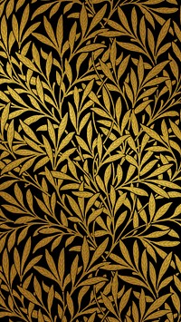 Vintage golden leaf pattern remix from artwork by William Morris