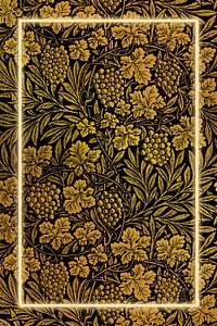 Luxury botanical frame pattern remix from artwork by William Morris