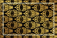 Golden tulip frame pattern vector remix from artwork by William Morris
