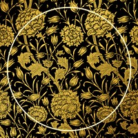 Vintage botanical frame pattern vector remix from artwork by William Morris