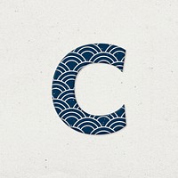Letter c Seigaiha Japanese psd pattern typography