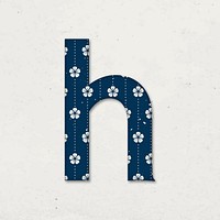 Ume letter h Japanese vector blue pattern typography