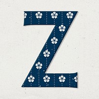 Ume letter z Japanese psd blue pattern typography