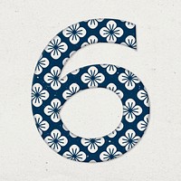 Blossom pattern six psd Japanese inspired number typography