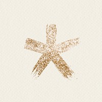 Gold star symbol painted psd glitter font