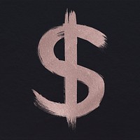 Brushed dollar psd symbol rose gold typeface