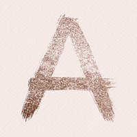 Glitter a psd letter rose gold painted typography