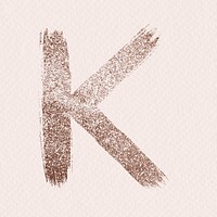 Glitter k psd letter rose gold painted typography