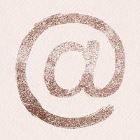 Rose gold at psd symbol brush glitter font