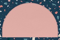 Blue terrazzo frame with pink background