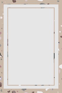 Brown terrazzo frame vector with design space