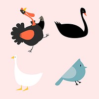 Flat illustration vector of poultry set in cute drawing