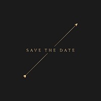 Save the date badge wedding invitation golden luxurious arrow