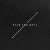 Save the date badge psd wedding invitation golden luxurious arrow