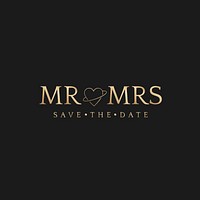 MR and MRS badge wedding save the date golden luxurious style