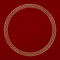Chinese frame vector oriental pattern gold circle in Chinese New Year theme