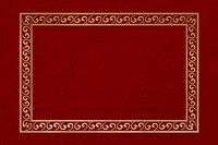 Chinese frame vector oriental pattern gold square in Chinese New Year theme