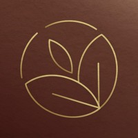 Tropical vector logo for wellness beauty design in golden style