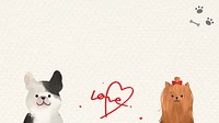 Cute puppy love background with animals