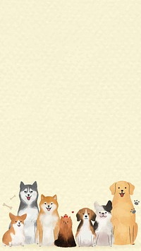 Dog background vector with cute pets illustration