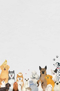 Animal background vector with cute pets illustration