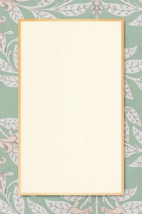 Green wisteria flower frame vintage ornamental illustration