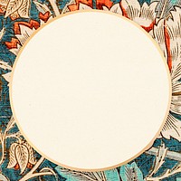 Art nouveau honeysuckle flower pattern frames remix from artwork by William Morris