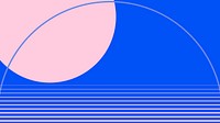 Moon geometric aesthetic wallpaper in blue and pink