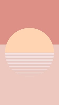 Nude pink sunset geometric vector mobile lock screen aesthetic