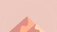 Peachy mountain scenery wallpaper vector aesthetic