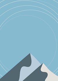 Mountain in winter background vector in blue
