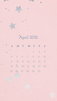 Calendar 2021 April printable with abstract watercolor background