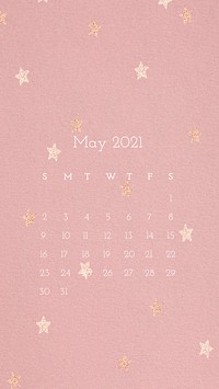 Calendar 2021 May printable with abstract watercolor background