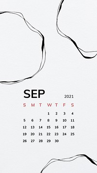 Calendar 2021 September printable with black pattern