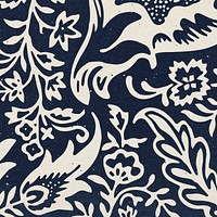 Indigo floral pattern background remix artwork from William Morris illustration