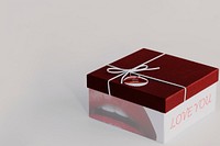 Valentine&rsquo;s gift box mockup red and gray sexy lips theme