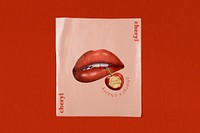Red lips poster for lipstick cosmetic advertisement