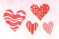 Red heart sticker collection Valentine day edition <br /> 