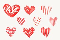 Red heart sticker collection Valentine day edition <br /> 