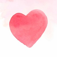 Pink watercolor heart icon vector valentine&#39;s day edition