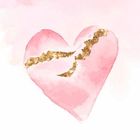 Golden streak pink heart vector valentine&#39;s day edition