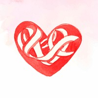 Valentine&#39;s striped heart icon vector