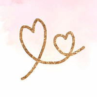 Glitter heart valentine&#39;s day vector icon 