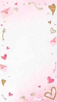Valentine&rsquo;s glittery heart frame psd pink social media story