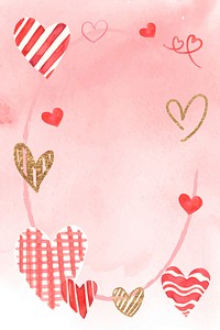 Romantic Valentine&rsquo;s Day frame vector in watercolor