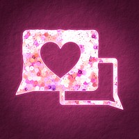 Pink sequin love message valentine&rsquo;s virtual dating illustration