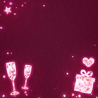Valentine&rsquo;s background with box and champagne glasses in sequin texture