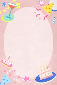 Pink birthday celebration round frame 