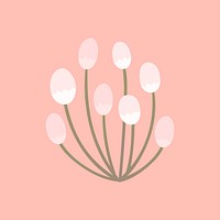 Pastel pink spring flowers vector