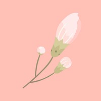 White sakura flower blooming vector design element